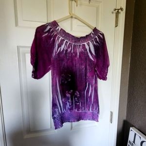 Purple Guess sheer blouse  summer prettiness in Medium ~♡~